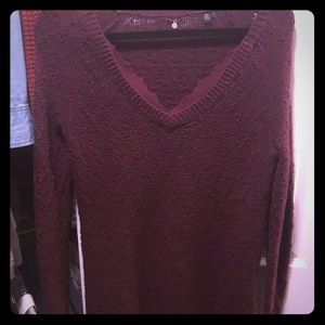 Anthro high-low lace sweater